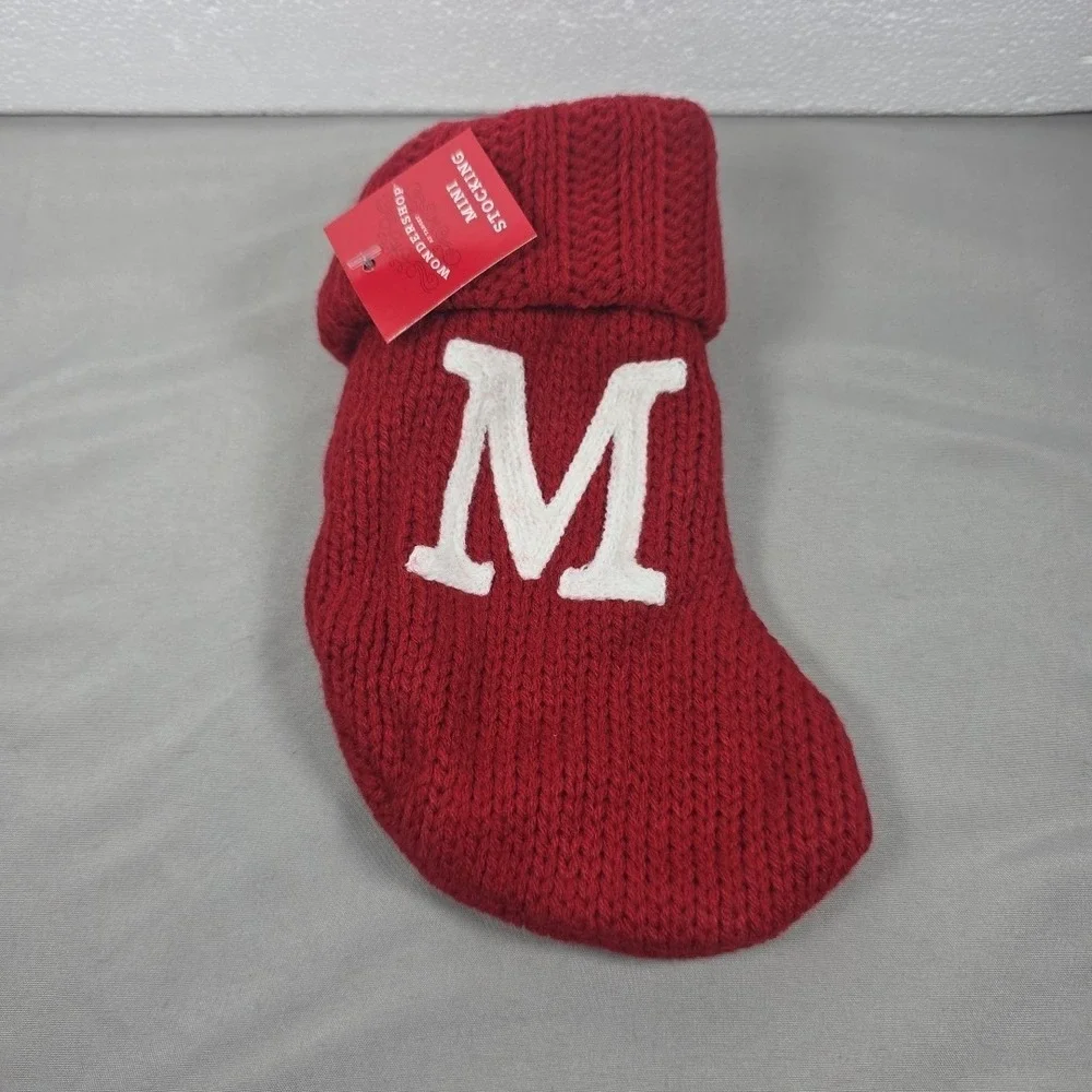 Letter M‎ Wondershop Monogram Mini Christmas Stocking Initial Red Knit Target